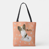 Tote Bag Cute Papillon Chien Papillon Papillons blancs Pers (Dos)