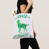 Tote Bag Cute Pastel Green Labrador | Custom Name & Photo (De près)
