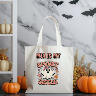 Tote Bag Cute Pastel Retro Fantôme rose Éffrayant Soeur