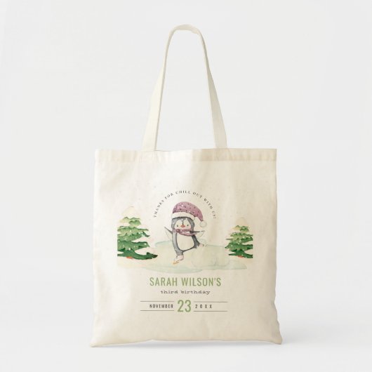 Tote Bag Cute Pastel Winter Penguin Enfants N'importe quel (Devant)