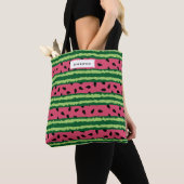 Tote Bag Cute pastèque Motif rose et vert (De près)