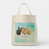 Tote Bag Cute Peace Love Bees  (Dos)