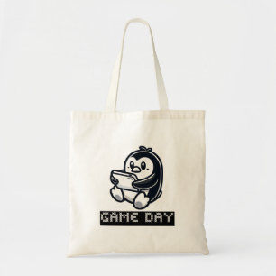 Tote Bag Cute Penguin joue à un jeu vidéo - Jour du jeu