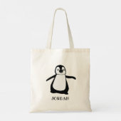 Tote Bag Cute Penguin noir blanc Personnalisé (Dos)