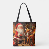 Tote Bag Cute Père Noël et Reindeer (Dos)