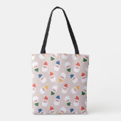 Tote Bag Cute Père Noël fait face au Motif de Noël (Dos)