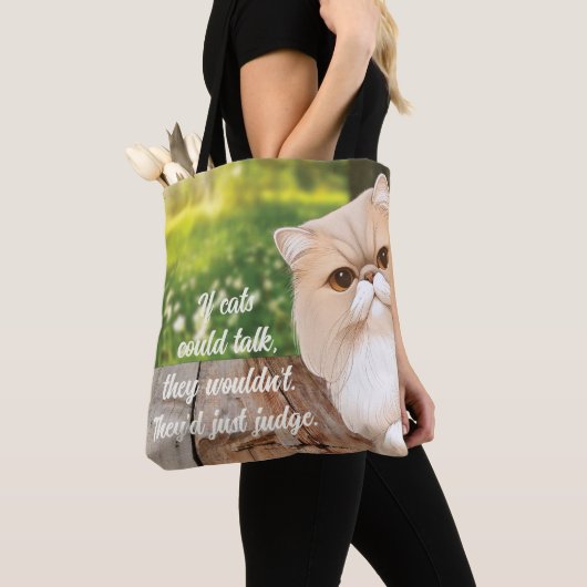 Tote Bag Cute Perse Cat Peek Autour (De près)
