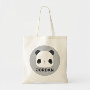 Tote Bag Cute petit ours Panda avec nom personnalisé