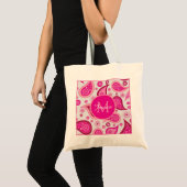 Tote Bag Cute Pink Paisley Personalised (Devant (produit))