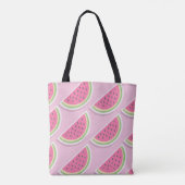 Tote Bag Cute Pink Watermelon Pattern (Dos)