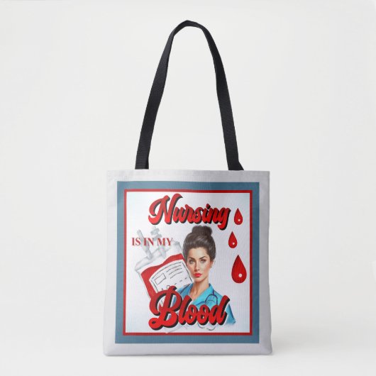 Tote Bag Cute Pinup_ Soins infirmiers dans mon sang (Devant)