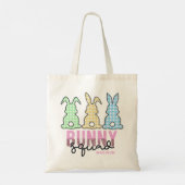 Tote Bag Cute Plaid Lapin Squad Rabbit Personnalisé (Dos)