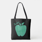 Tote Bag Cute Polka Dot Apple Enseignants Noirs (Dos)