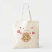 Tote Bag Cute Poodle Valentine Tote with I Woof You (Devant)