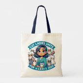 Tote Bag Cute Profession féministe Enfant Chat Lady Harris (Dos)
