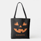 Tote Bag Cute Pumpkin Smile Halloween (Dos)