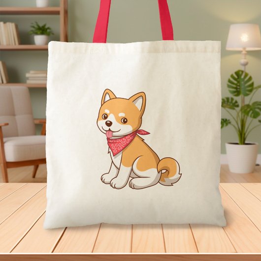 Tote Bag Cute Puppy Dog Shiba Inu