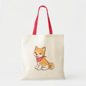 Tote Bag Cute Puppy Dog Shiba Inu (Devant)