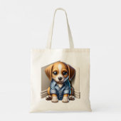 Tote Bag Cute Puppy triste humeur (Dos)