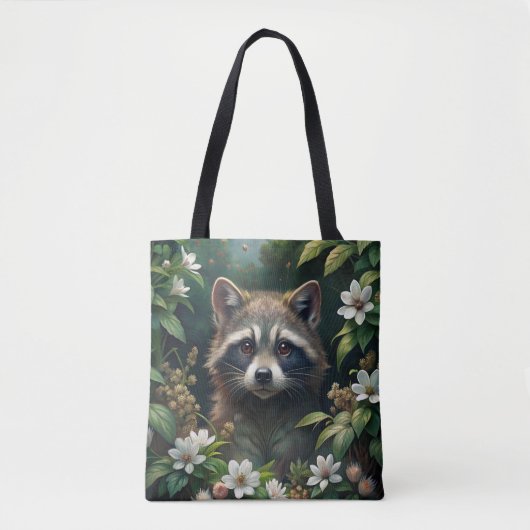 Tote Bag Cute Raccoon (Devant)
