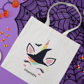 Tote Bag Cute Rainbow Halloween Unicorn Nom personnalisé