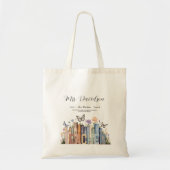 Tote Bag Cute Rainbow Librairie & Livres Enseignant Monogra (Devant)