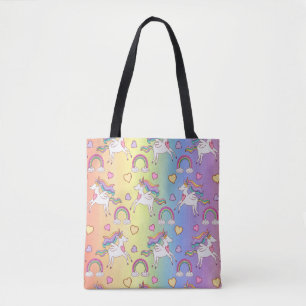 Tote Bag Cute Rainbow Unicorn Enfants