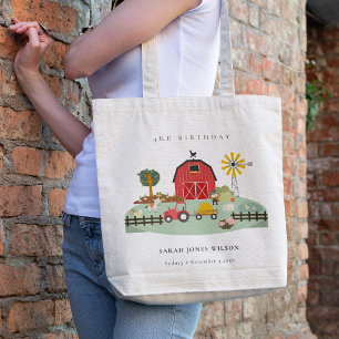 Tote Bag Cute Red Barnyard ferme animal n'importe quel âge