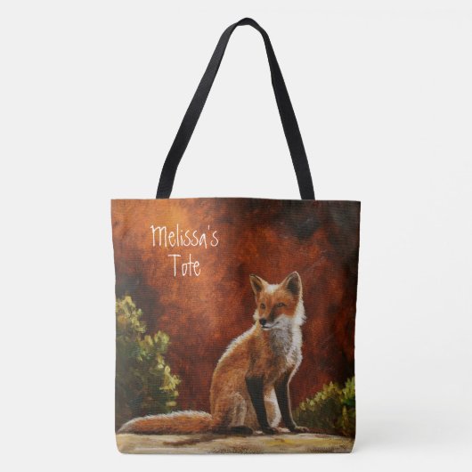Tote Bag Cute Red Fox (Devant)