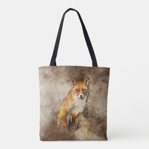 Tote Bag Cute Red Fox Wildlife Art