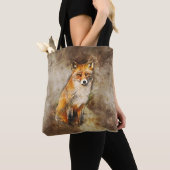 Tote Bag Cute Red Fox Wildlife Art (De près)