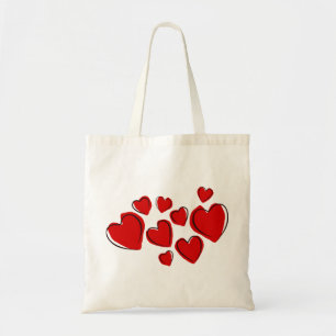 Tote Bag Cute Red Heart Abstract