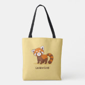 Tote Bag Cute Red Panda on Yellow (Dos)