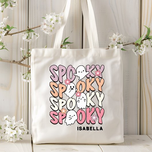 Tote Bag Cute Repeat Éffrayant Halloween Ghost Personnalisé