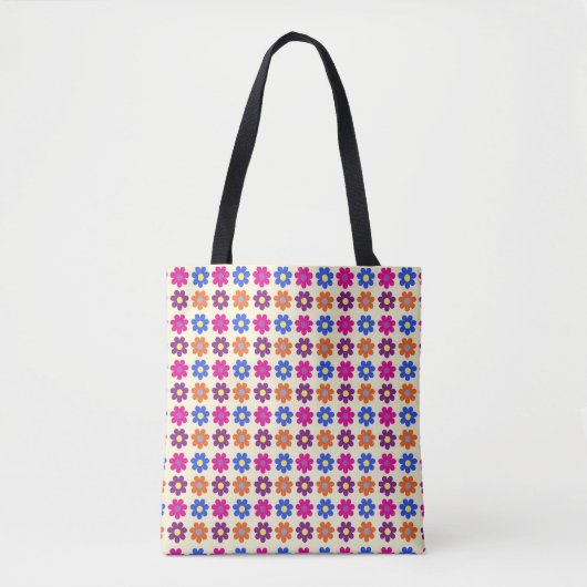 Tote Bag Cute Retro Penny Flower Pattern (Devant)