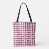 Tote Bag Cute Retro Penny Flower Pattern (Dos)