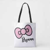 Tote Bag Cute Rose Bow Whimsical (Devant)