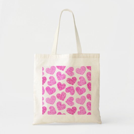 Tote Bag Cute rose Doodled Heart Valentine's Day Motif (Devant)