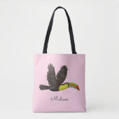 Tote Bag Cute rose Exotique Tropical Toucan Bird Personnali (Devant)