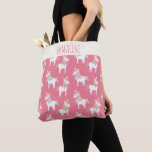 Tote Bag Cute rose Unicorn Motif personnalisé<br><div class="desc">Sac fourre-tout Unicorne Rose mignon. Personnalisez-le avec votre nom. Super idée cadeau.</div>