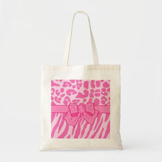 Tote Bag Cute rose Zebra Leopard Poster de animal et Girly  (Devant)