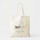 Tote Bag Cute Rust Navy Plane Cloud Stars Sky Birthday (Devant)