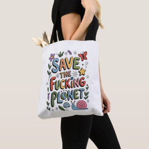 Tote Bag Cute Save Planet De l'environnement Ecowarrier