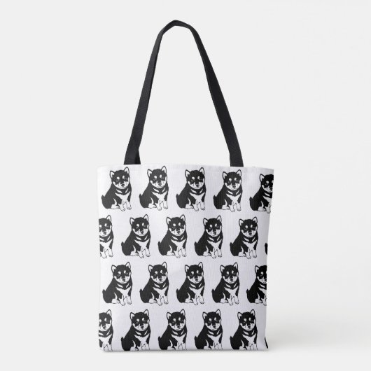 Tote Bag Cute Shiba Inu Motif d'art chiot (Dos)