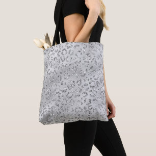 Tote Bag Cute Silver Cheetah Leopard Motif d'impression