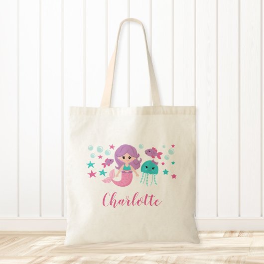 Tote Bag Cute Sirène personnalisée