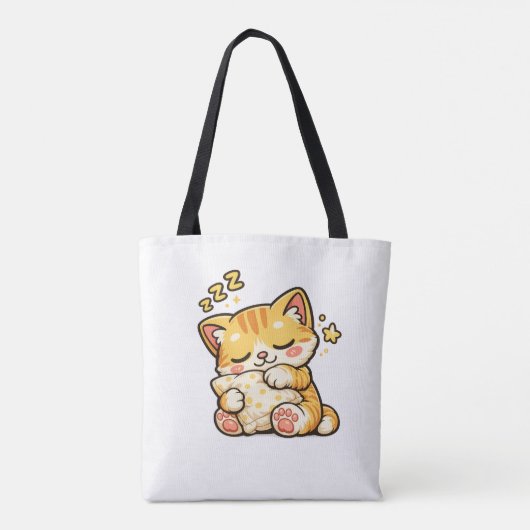 Tote Bag Cute Sleepy Cat Pillow (Dos)