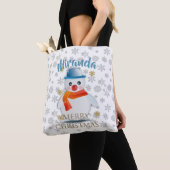Tote Bag Cute Snowman (De près)