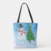 Tote Bag Cute Snowman (Dos)