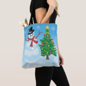 Tote Bag Cute Snowman (De près)